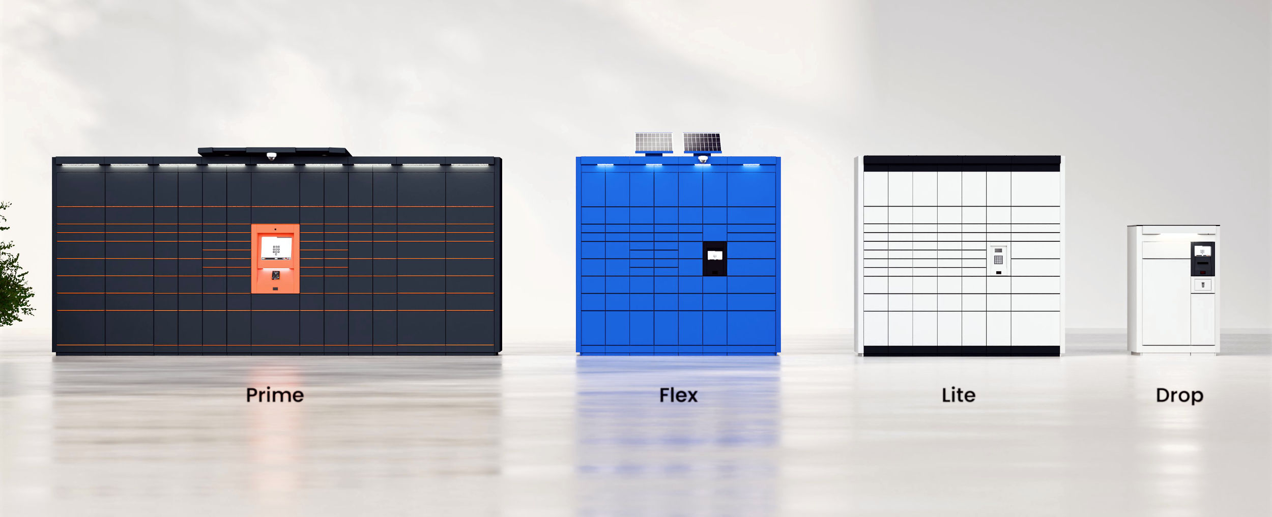 Das Produktportfolio von ALFA 3 umfasst vier Paketstationsmodelle: Prime, Flex, Lite und Drop.