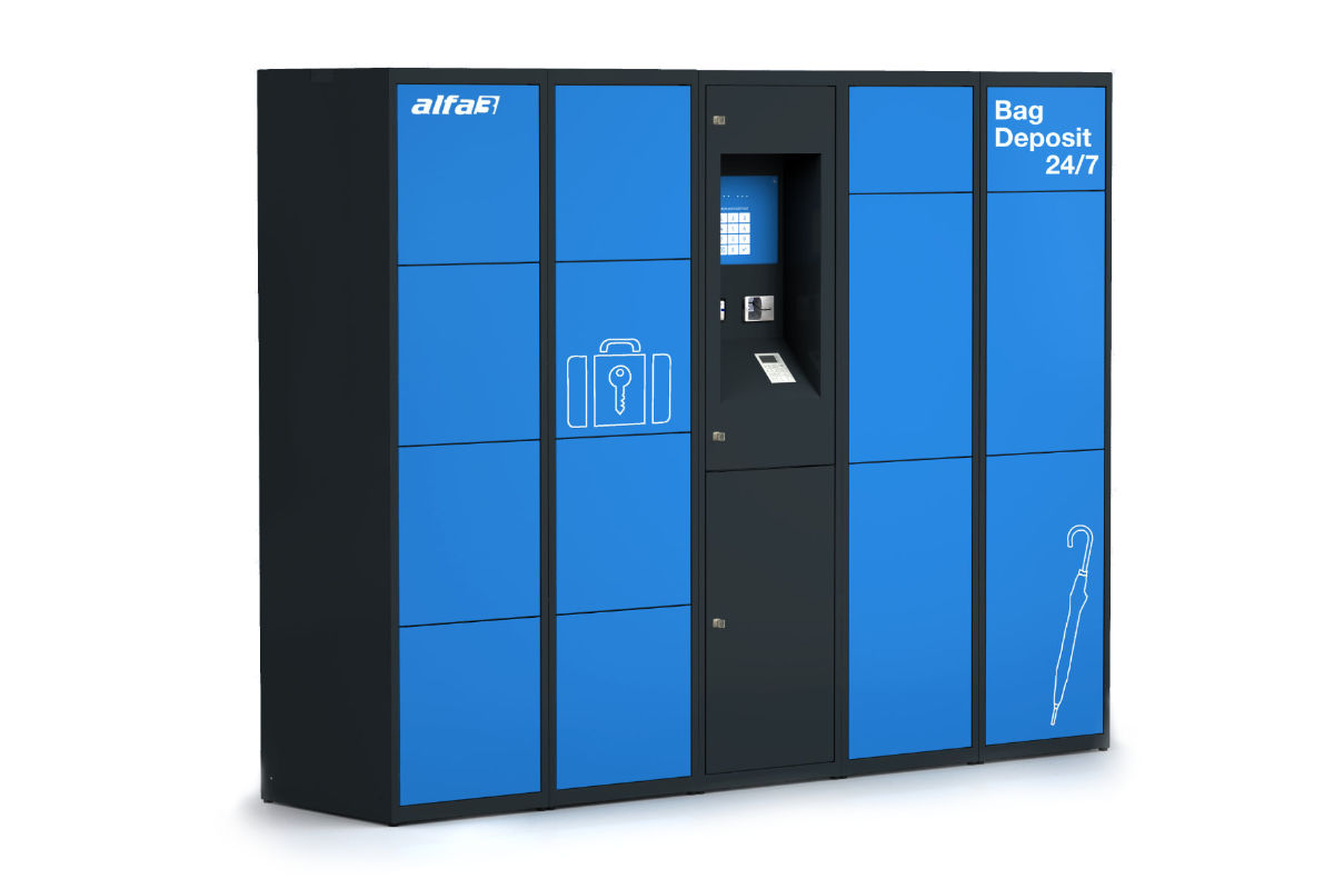 Automated Locker Luggage Storage System with a Payment Terminal