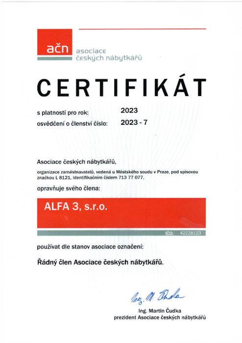 asociace ceskych nabytkaru certifikat