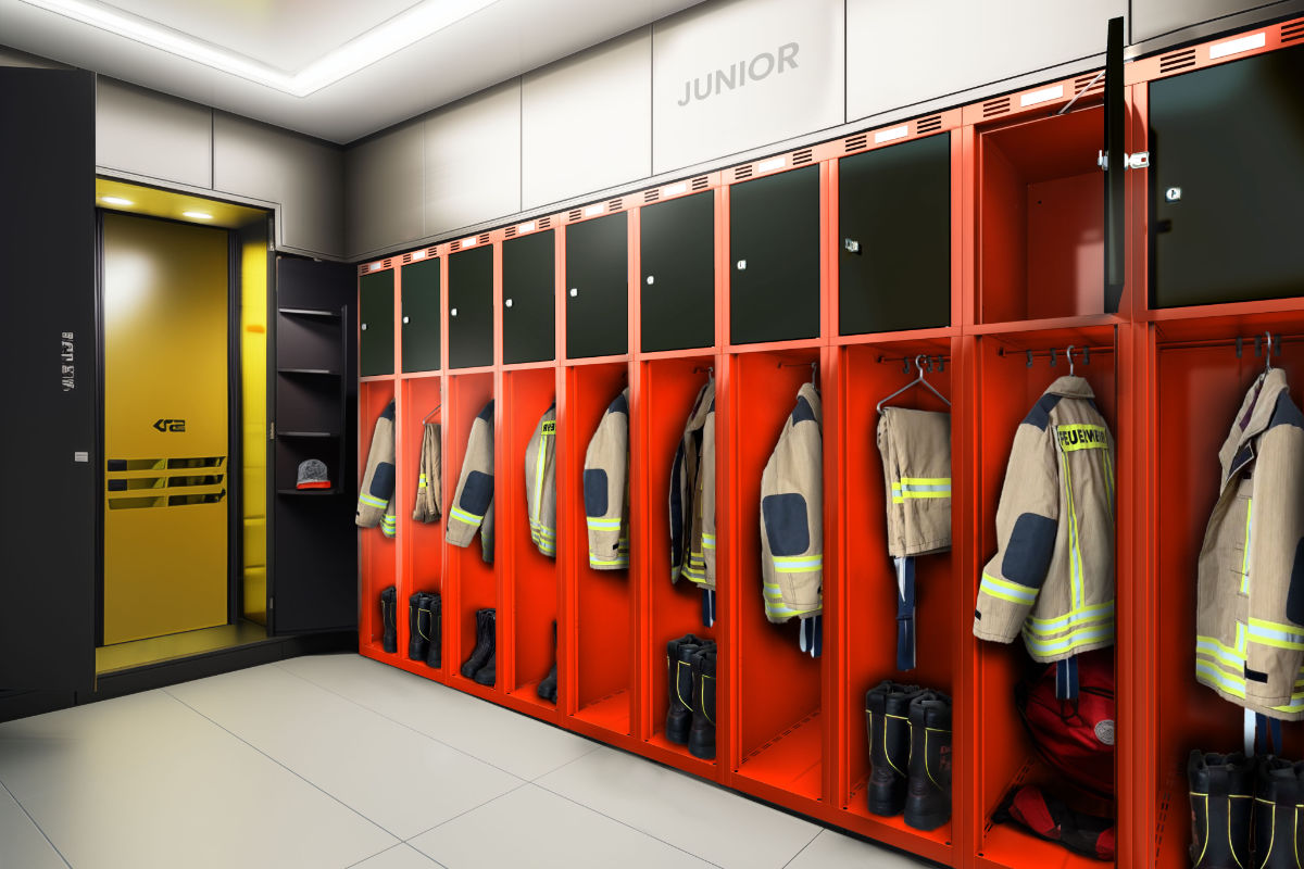 Výrobek pro juniorské hasičské jednotky se sníženou výškou.
