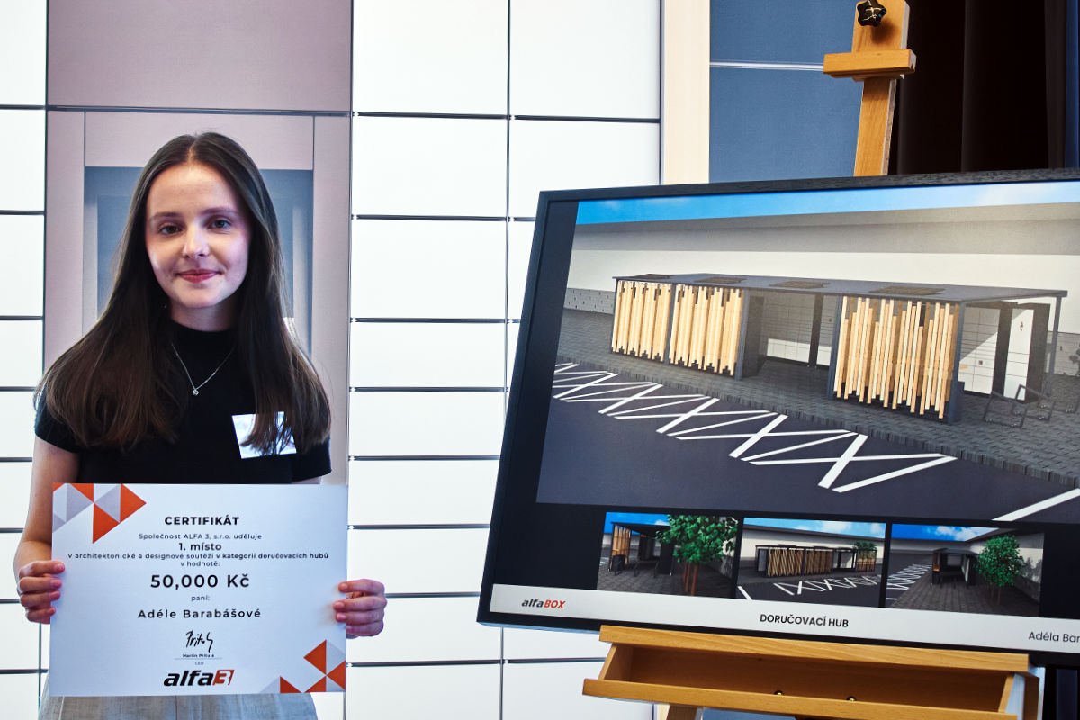 Vítězka soutěže v kategorii doručovacích hubů Adéla Barabášová