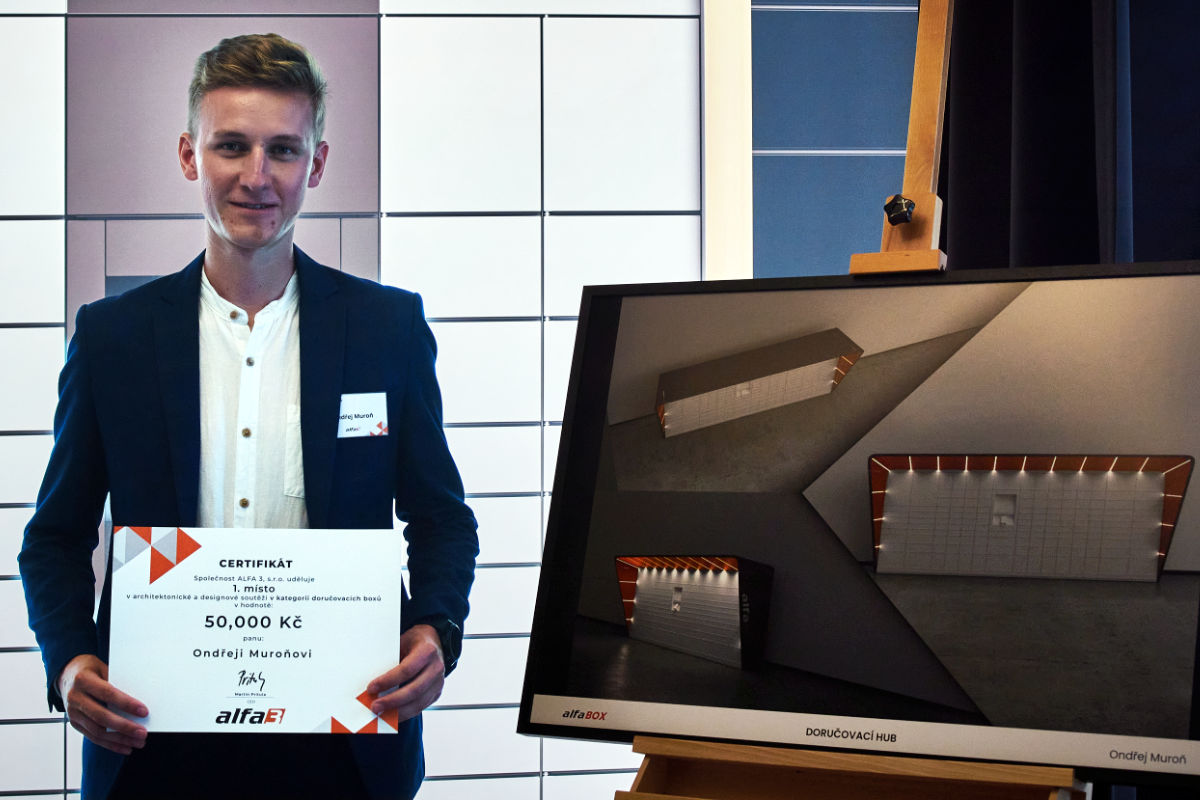 Vítěz soutěže v kategorii design balíkových doručovacích boxů Ondřej Muroň