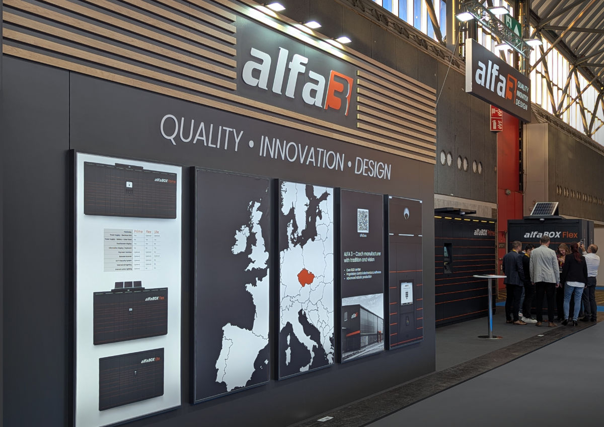 Stánek Alfa 3 na veletrhu Parcel + Post Expo v Amsterdamu Stánek Alfa 3 na veletrhu Parcel + Post Expo v Amsterdamu