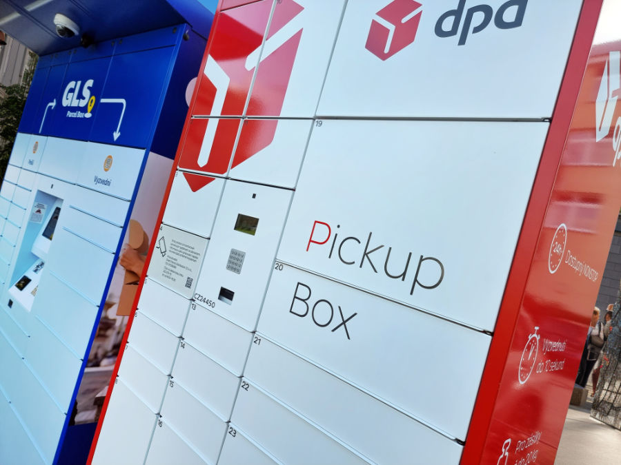 Terminálový Parcel Box společnosti GLS a ostrovní Pickup Box společnosti DPD