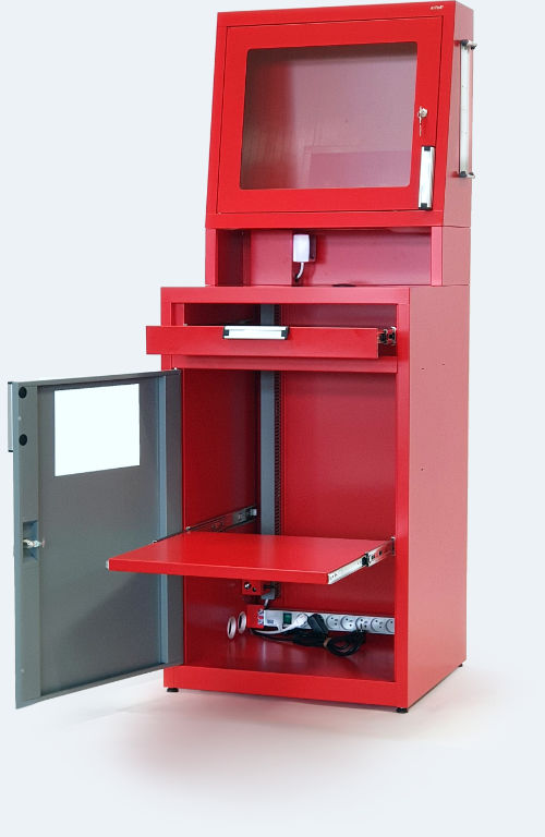kovová skříň na počítač pro výrobní provoz