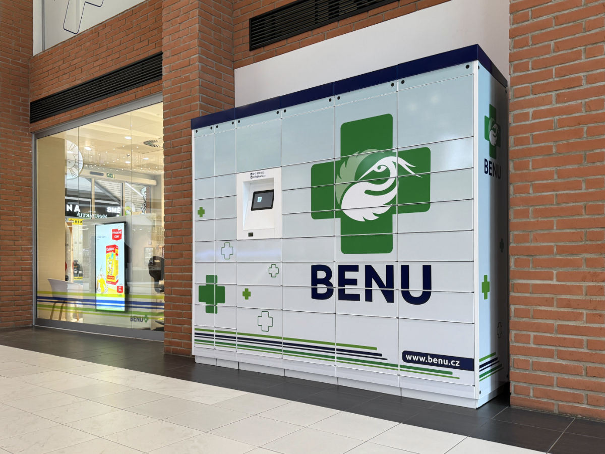 Výdejní box lékárenské společnosti BENU