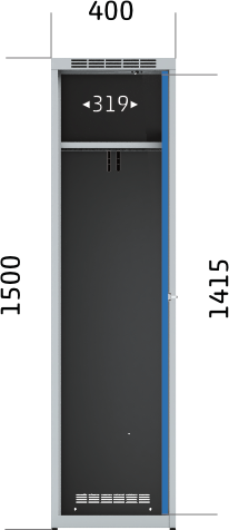 Snížená šatní skříňka ALDUR 1500 x 400 x 500