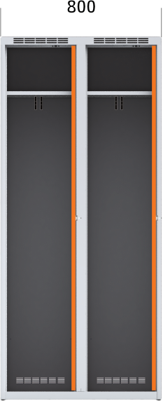 Šatní skříně s dvouplášťovými zesílenými dveřmi 1800 x 800 x 500