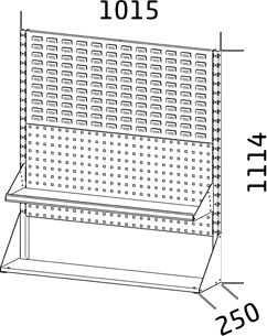  Stacionární systémový stojan 1114 x 1015 x 250 výkres