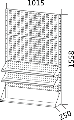  Stacionární systémový stojan 1558 x 1015 x 250 výkres