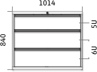Dílenská zásuvková skříň 840 x 1014 x 600 - 3x zásuvka výkres celkového provedení