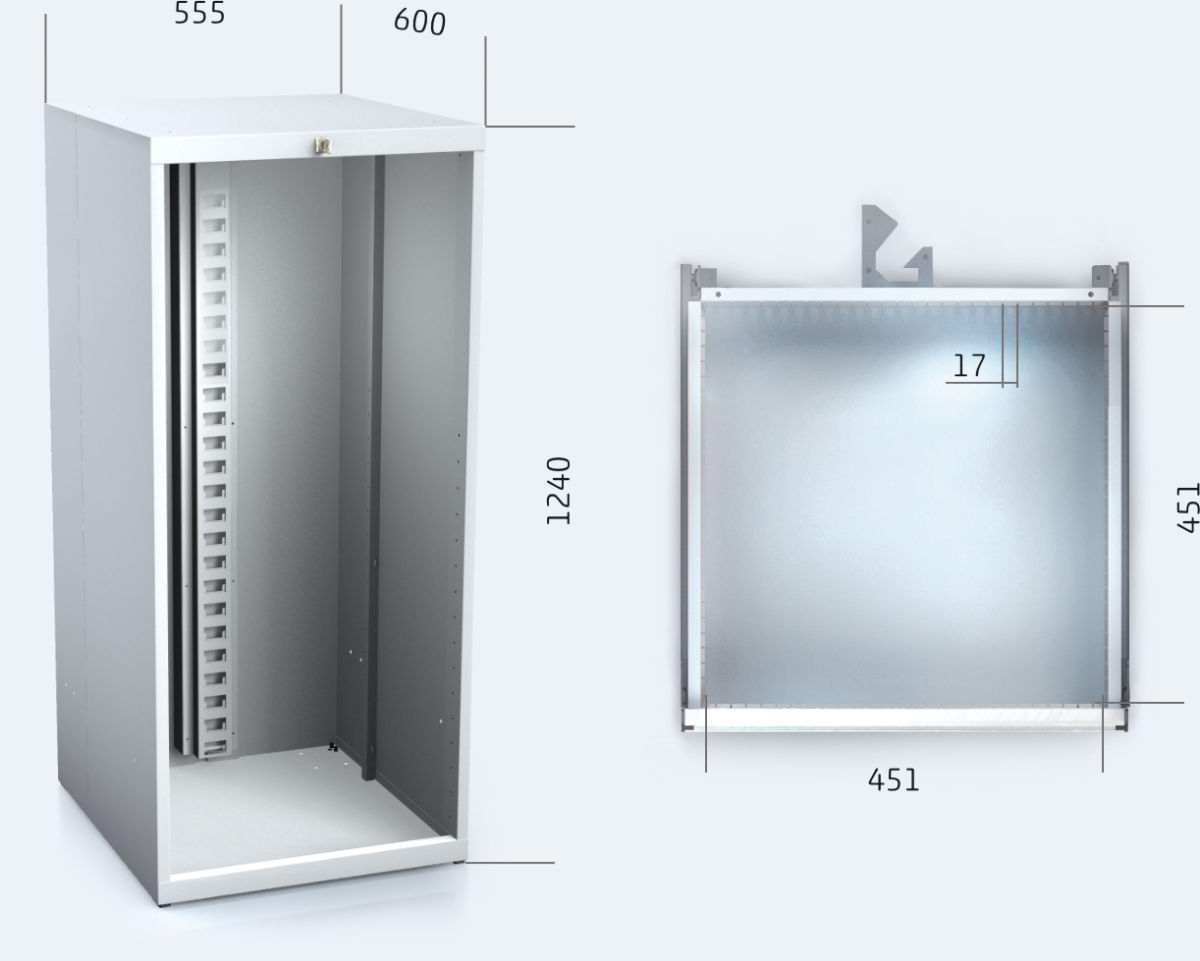 Korpus pro instalaci zásuvek 26U - 2727E výkres