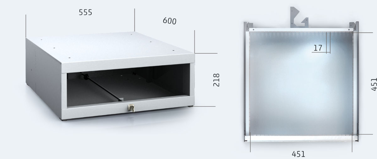 Korpus pro instalaci zásuvek 3U - 2727E výkres