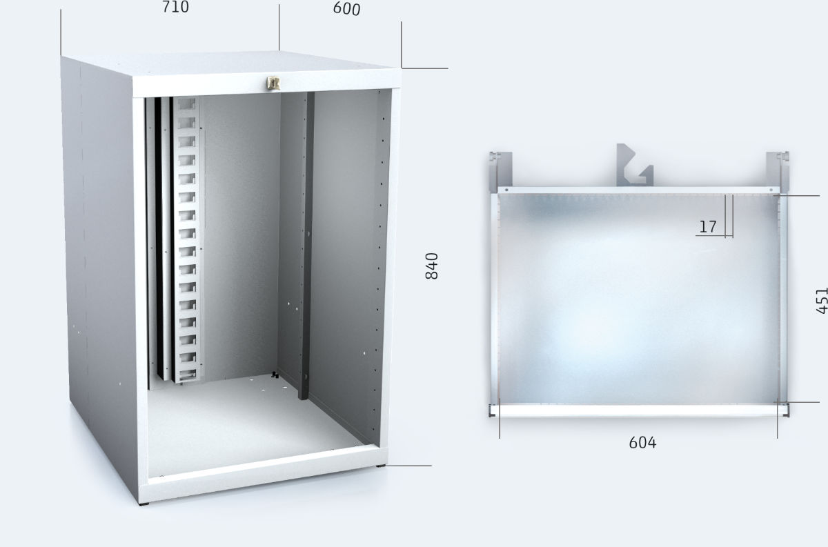 Korpus pro instalaci zásuvek 17U - 3627E výkres