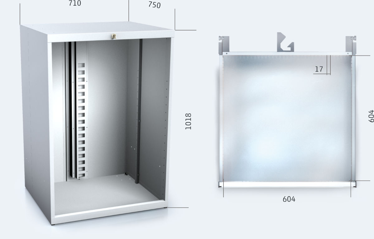 Korpus pro instalaci zásuvek 21U - 3636E výkres