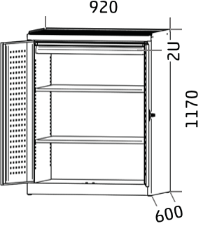  Dílenská systémová skříň PROFI 1170 x 920 x 600 