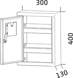  Lékarnička 400 x 300 x 130 LK 1 S C1 výkres