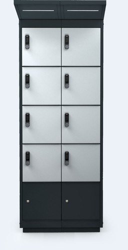 Nabíjecí sestava pro elektrokola - 8x dveře - LED