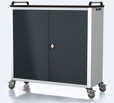 Vozík pro nabíjení notebooků / tabletů 1340 x 1315 x 540 - CC 40 3 10 M 7035 7016