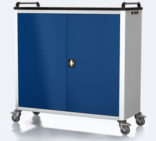 Vozík pro nabíjení notebooků / tabletů 1340 x 1315 x 540 - CC 40 3 10 M 7035 5010