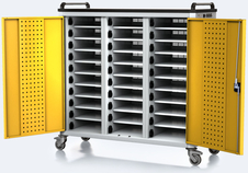 Vozík pro nabíjení notebooků / tabletů 1340 x 1315 x 540 - CC 40 3 10 M 7035 1023 o