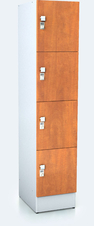 Premium šatní skříňka se čtyřmi uzamykatelnými schránkami ALFORT DD 1920 x 400 x 520 - f3s4014sdd-calvados