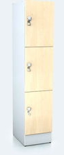 Premium šatní skříňka se třemi uzamykatelnými schránkami ALFORT DD 1920 x 400 x 520 - f3s4013sdd-briza