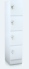Premium šatní skříňka se čtyřmi uzamykatelnými schránkami ALFORT AD 1920 x 400 x 520 - f3s4014sad_7035_7035