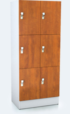 Premium šatní skříňka se šesti uzamykatelnými schránkami ALFORT DD 1920 x 800 x 520 - f3s4023sdd_7035_calvados