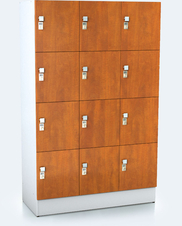 Premium šatní skříňka s dvanácti uzamykatelnými schránkami ALFORT DD 1920 x 1200 x 520 - f3s4034sdd_calvados