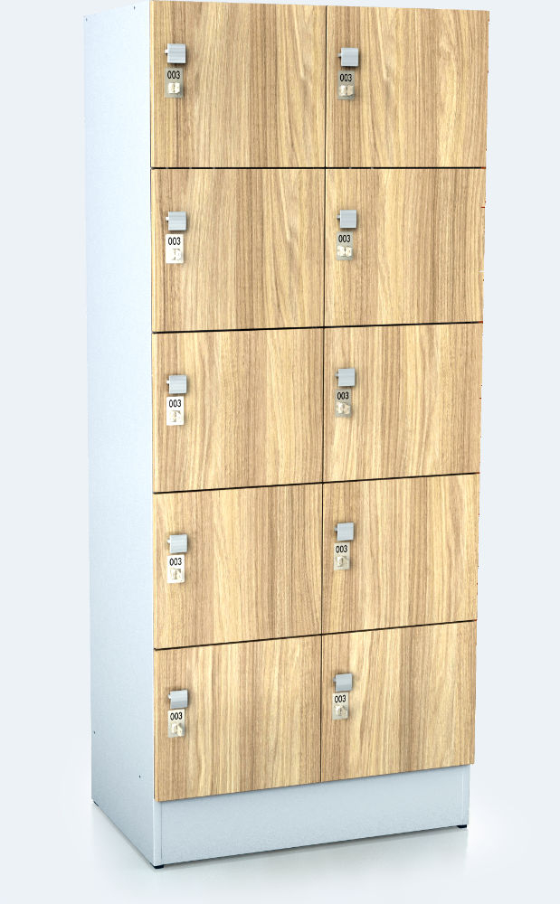 Premium šatní skříňka s deseti uzamykatelnými schránkami ALFORT DD 1920 x 800 x 520 - f3s4025sdd_dub