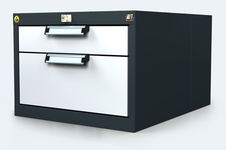 Závěsný univerzální ESD kontejner pro pracovní stoly 351 x 480 x 600 - 2x zásuvka - dk2u6u2as-2