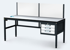 ESD Pracovní stůl ALGERS - 1220 - 1460 x 1800 x 800 - kontejner - perfo - gpl180zh80sk10esd-2