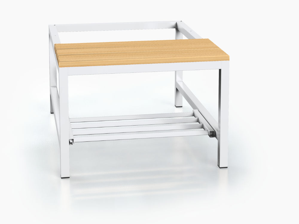 Předlavička s bukovými latěmi - se sklopným roštem 375 x 750 x 800 - pl 70 lb r 7035