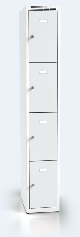 Šatní skříňka se čtyřmi uzamykatelnými schránkami ALSIN 1800 x 300 x 500 - a2m3014o_7035_7035_c1_z