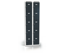 Šatní skříňka s deseti uzamykatelnými schránkami ALSIN 1800 x 600 x 500 - a2m3025o_7035_7016_c1_z