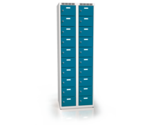 Šatní skříňka s dvaceti uzamykatelnými schránkami ALSIN 1800 x 600 x 500 - a2m30210s_7035_5009_c1_z