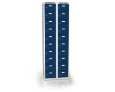 Šatní skříňka s dvaceti uzamykatelnými schránkami ALDOP 1800 x 600 x 500 - a2m30210s_7035_5010_c1_z
