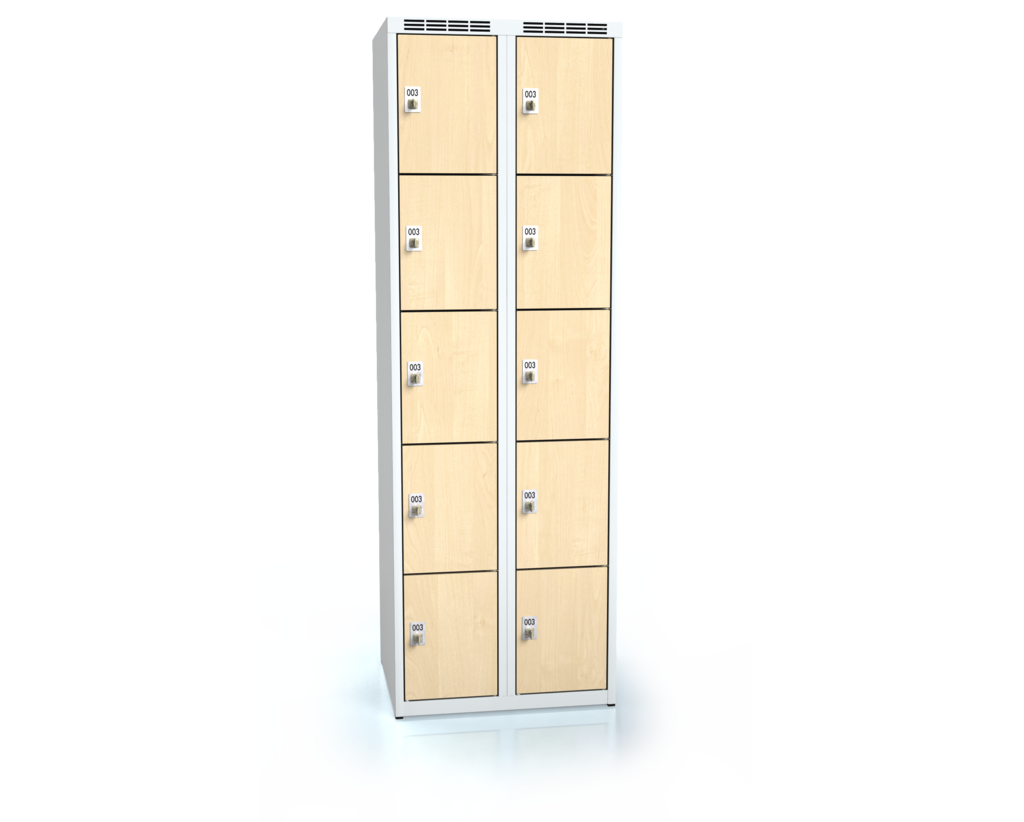 Šatní skříňka s deseti uzamykatelnými schránkami ALDERA 1800 x 600 x 500 - d3m3025o_7035_briza