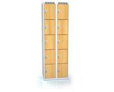 Šatní skříňka s deseti uzamykatelnými schránkami ALDERA 1800 x 600 x 500 - d3m3025o_7035_buk