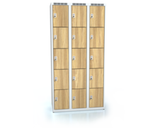 Šatní skříňka s patnácti uzamykatelnými schránkami ALDERA 1800 x 900 x 500 - d3m3035o_7035_dub