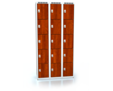Šatní skříňka s patnácti uzamykatelnými schránkami ALDERA 1800 x 900 x 500 - d3m3035o_7035_tresen