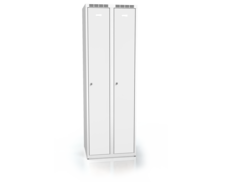 Šatní skříňka ALDOP 1800 x 600 x 500  - kovová šatní skříň, šedo-šedá, dvouplášťové dveře