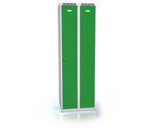 Šatní skříňka ALDOP 1800 x 600 x 500  - kovový šatník, šedo-zelená, 2x dvouplášťové dveře